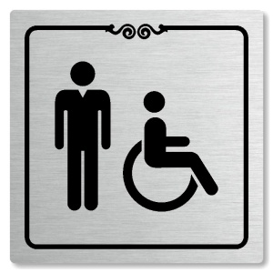 WC muži Invalidé, 80x80mm, stříbrná, Texas